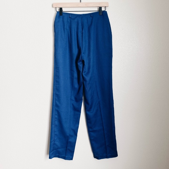 Vintage Blue Pleated Pants - Picture 3 of 5
